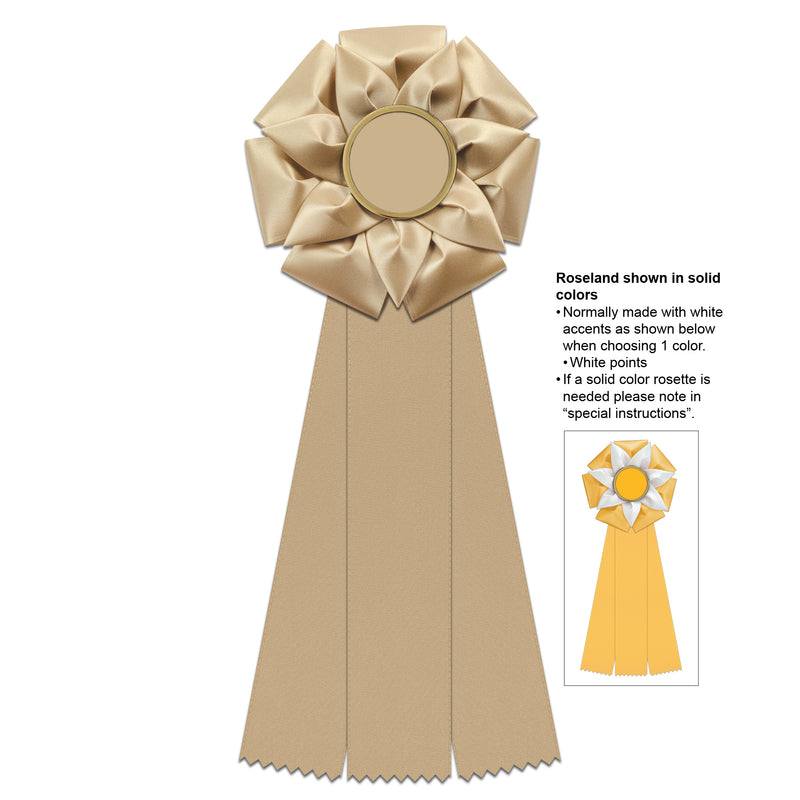 Roseland 3 Rosette Award Ribbon, 5-1/2" Top