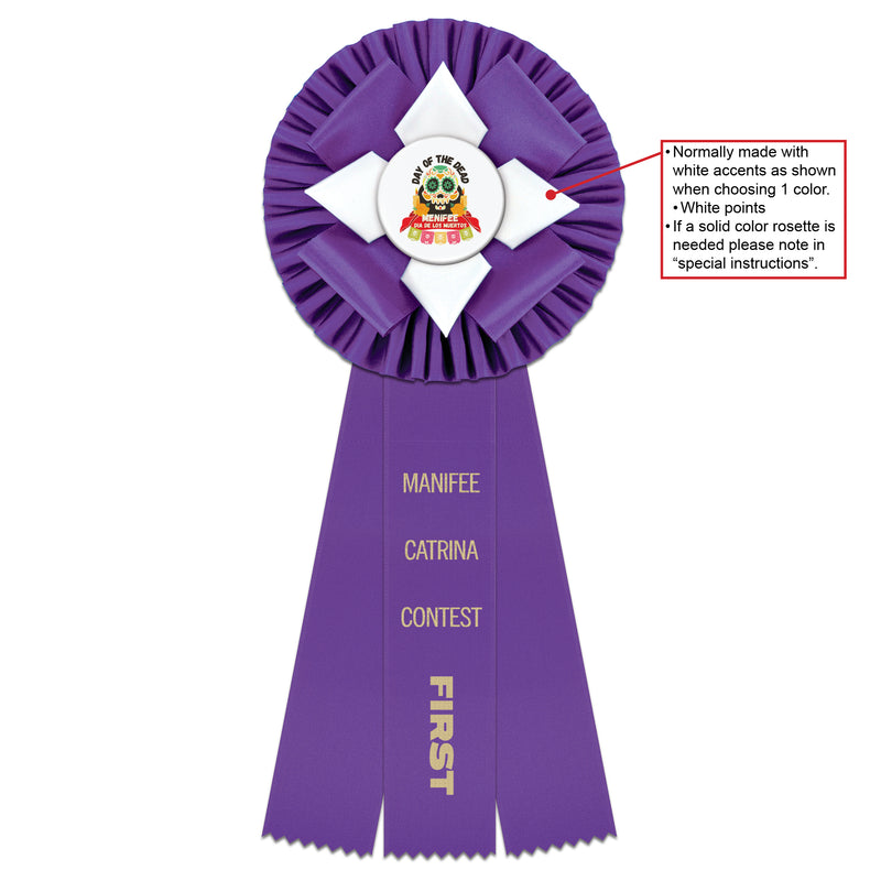 Malden 3 Rosette Award Ribbon, 6" Top