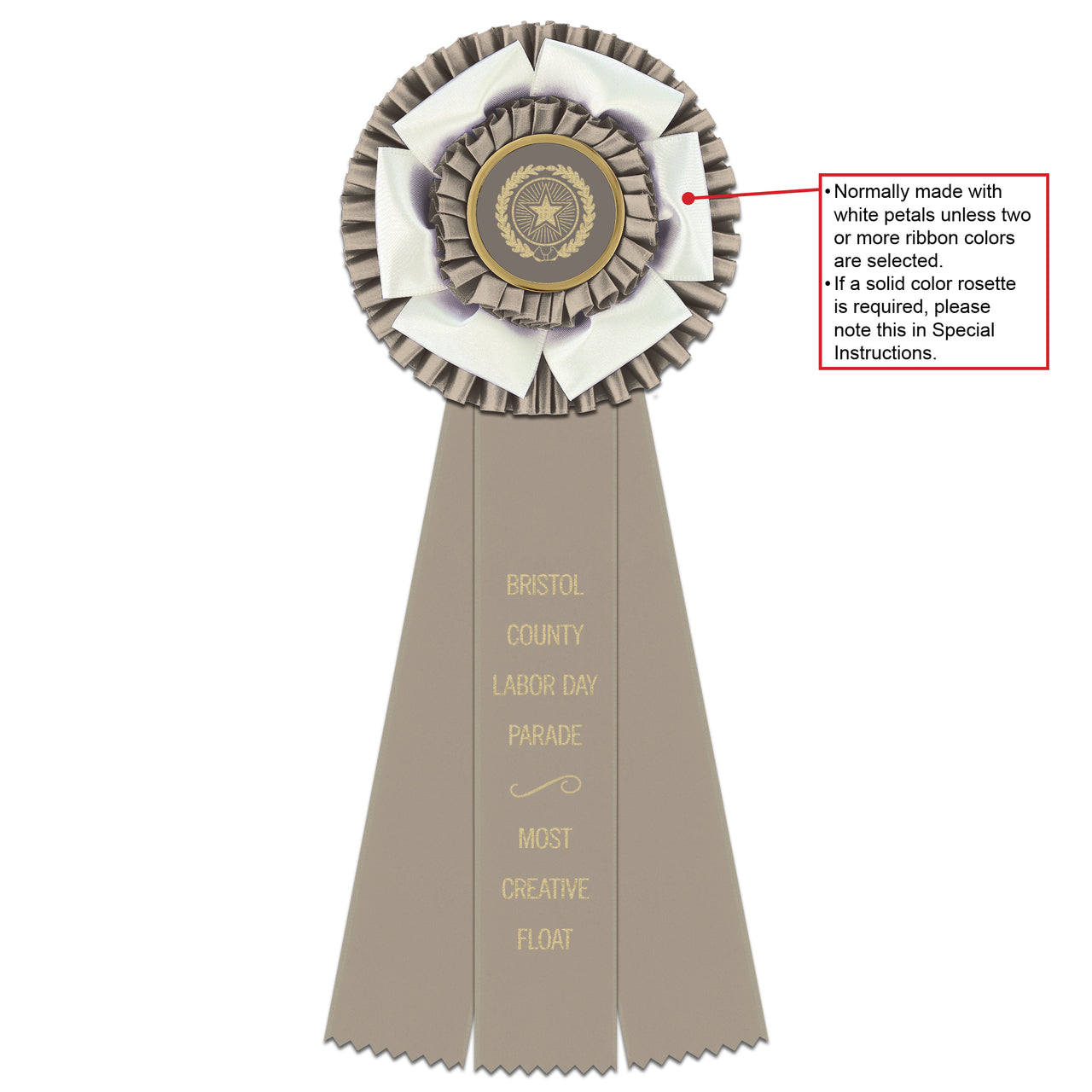 Dutchess 3 Rosette Award Ribbon, 5-1/2