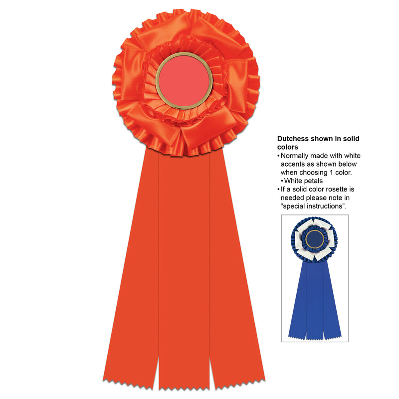 Dutchess 3 Rosette Award Ribbon, 5-1/2" Top