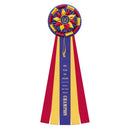 Newton 5 Rosette Award Ribbon, 7" Top