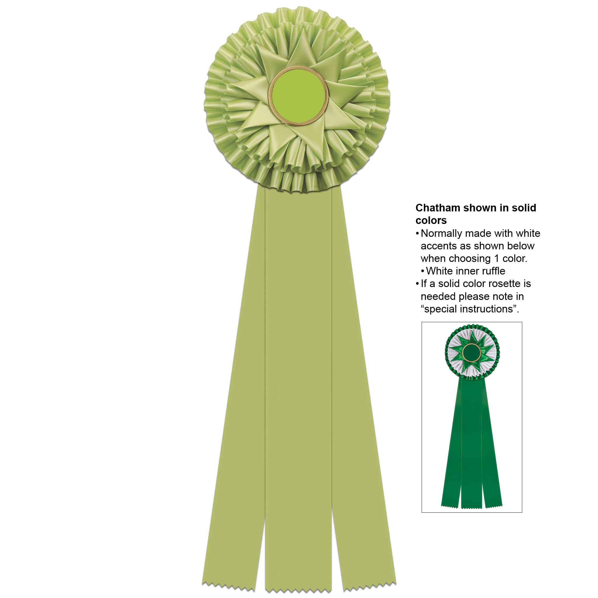Chatham 3 Rosette Award Ribbon, 6-1/2