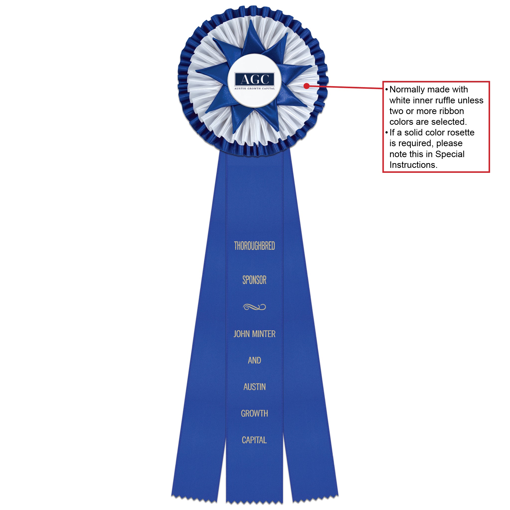 Chatham 3 Rosette Award Ribbon, 6-1/2
