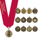 1-1/8" CX Award Medal With Custom Satin Neck Ribbon