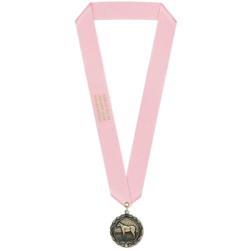 1-3/4" Custom HBX Award Medal With Satin Neck Ribbon