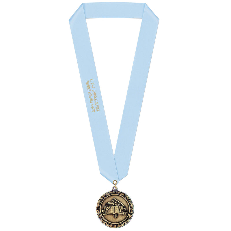 2-1/4" Custom LX Award Medal With Satin Neck Ribbon