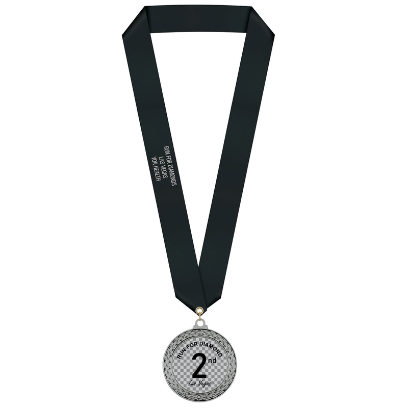 2-5/8" Custom GFL Award Medal With Satin Neck Ribbon