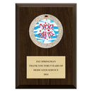 5" x 7" Custom GGM Medal Walnut Plaque.