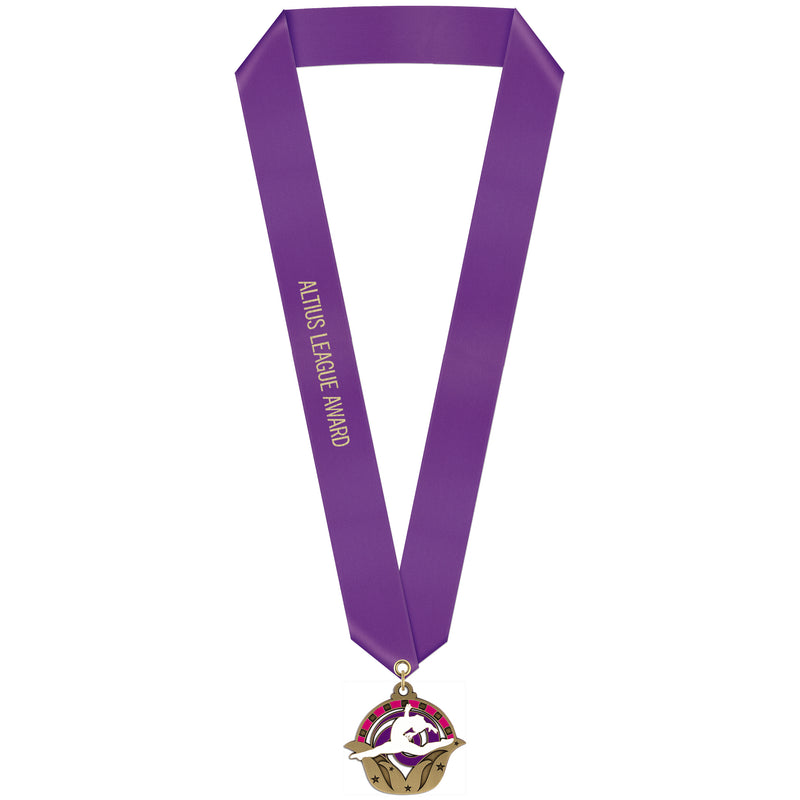 2" or 2-1/2" Superstar Award Medal With Satin Neck Ribbon