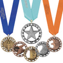 2-3/4" Stock RS Award Medal With Custom Satin Neck Ribbon