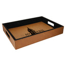 16" x 12" Custom Brown Leatherette Tray