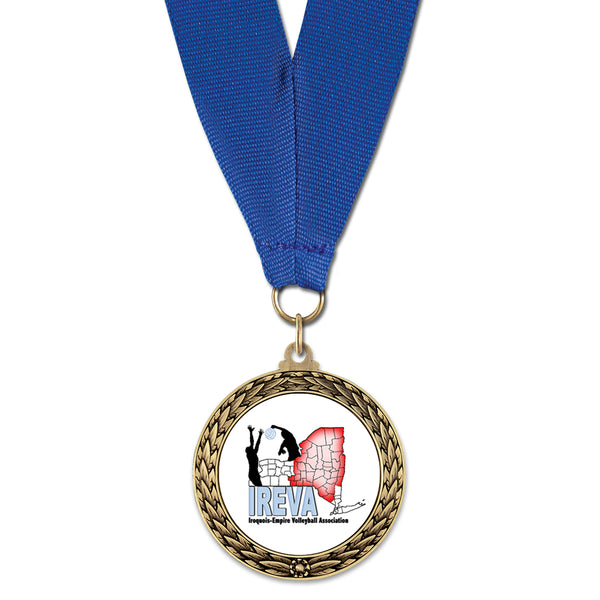 1-3/4" Custom LFL Award Medal With Grosgrain Neck Ribbon