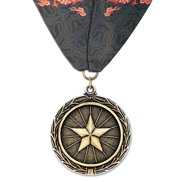 2-1/4"  LX Award Medal w/ Custom Millennium Neck Ribbon
