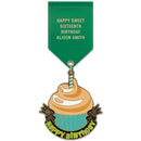 2" or 2-1/2" Stock SS Award Medal With Custom Satin Drape Ribbon