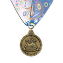 HL 1-3/4" Custom Award Medal With Custom Millennium Neck Ribbon.