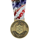 HE 3-1/2" Custom Award Medal With Loop Millennium Neck Ribbon.