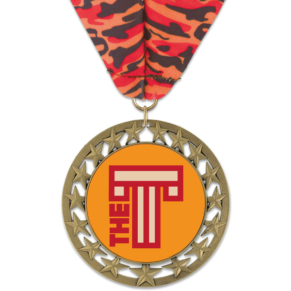 2-3/4" Custom RS14 Award Medal With Millennium Neck Ribbon