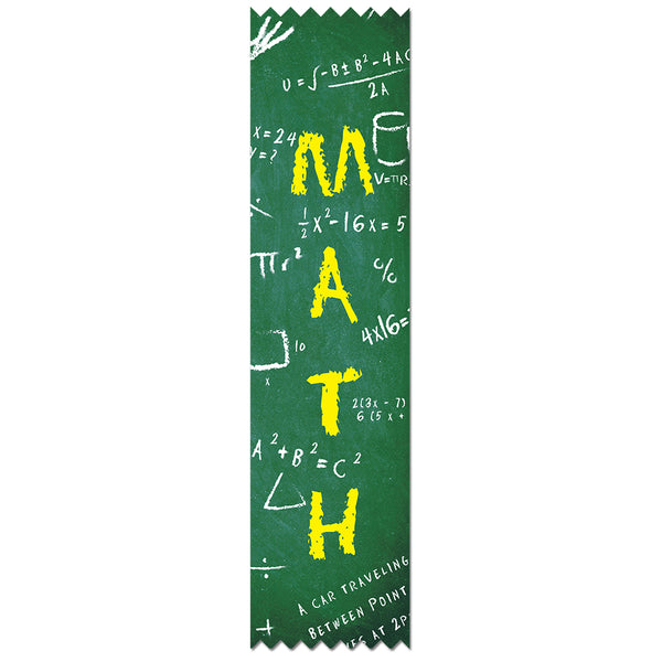2" X 8" Stock Multicolor Pinked Top Math Award Ribbon