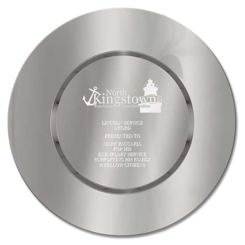 12" Round Charger Award Tray