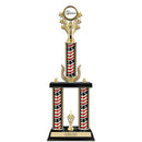 20" Custom 3 Column Award Trophy With Wreath & Insert Top