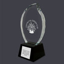 9” Custom Engraved Optical Crystal Faceted Flame W/Engraved Attached Base