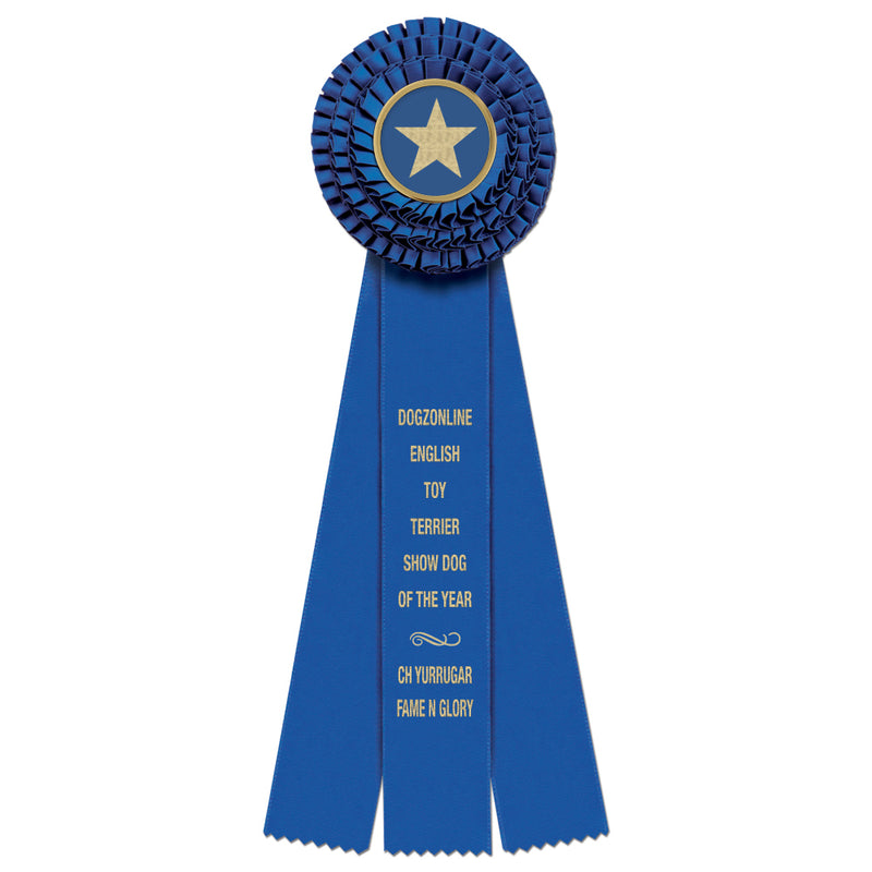 Dover 3 Rosette Award Ribbon, 4-1/2" Top