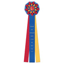 Harwich 3 Rosette Award Ribbon, 6-1/2" Top