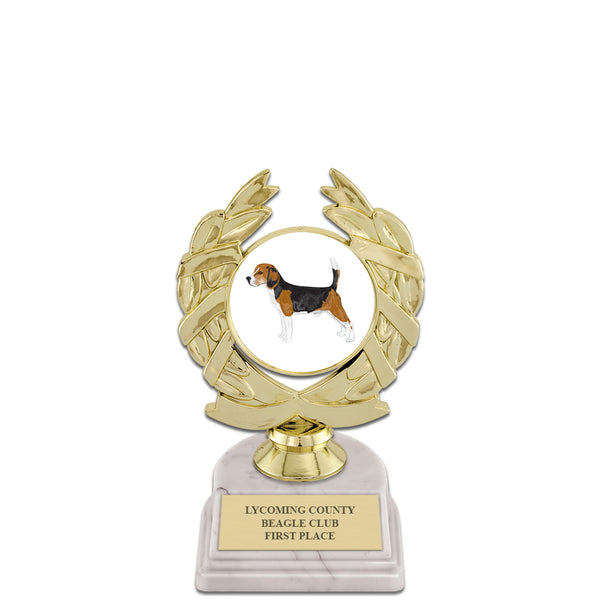 5-1/2" Custom White Base Award Trophy With Insert Top