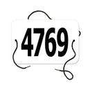 Small Rectangular Exhibitor Number With String 1501+