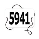 Small Rectangular Exhibitor Number With String 1501+