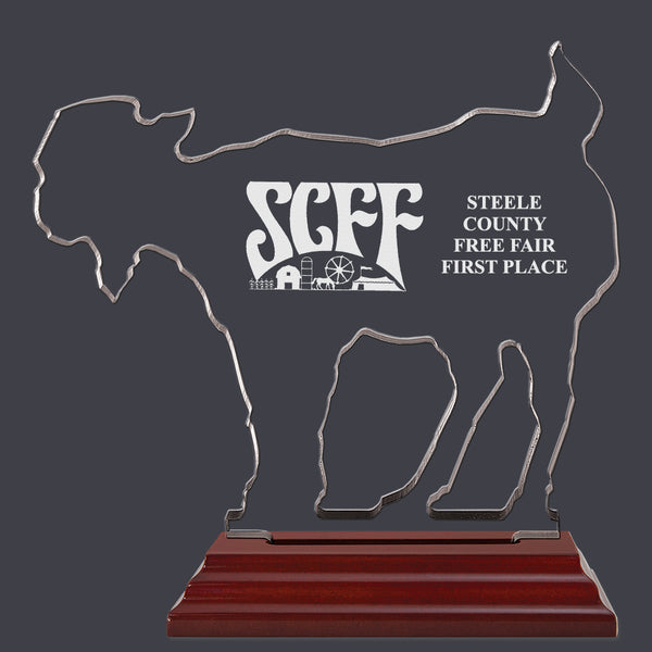 Engraved Goat Shaped Acrylic Award Trophy