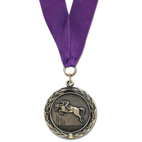 1-3/4" Custom HBX Award Medal With Grosgrain Neck Ribbon