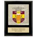7" x 9" Custom Full Color Black Plaque With Tumbled Stone Tile & Engraved Plate