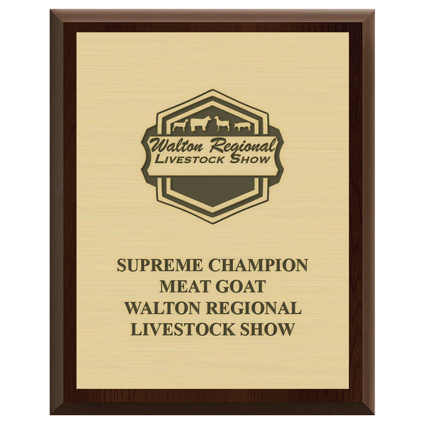 8" x 10" Cherry Plaque With Engraved Plate
