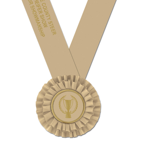 Custom Medalist Award Rosette, 4" Top