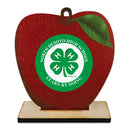 5" Apple Shape Birchwood Award Trophy With Birchwood Base