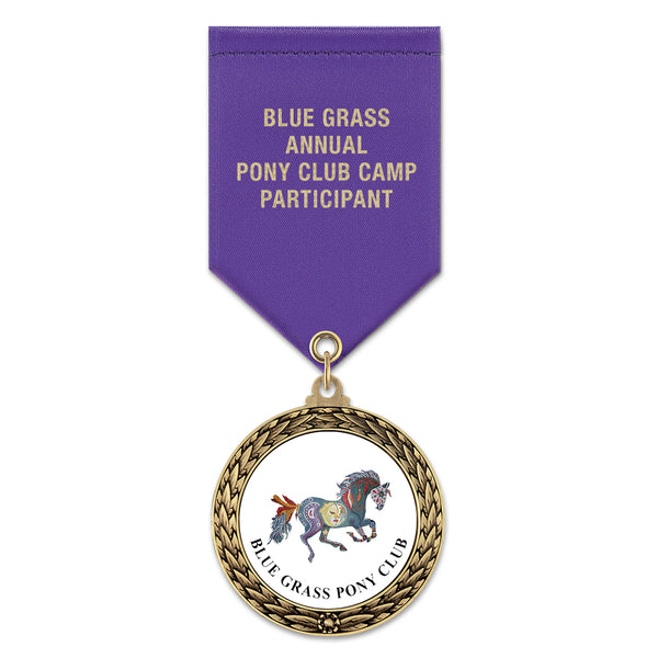 1-3/4” Custom LFL Award Medal With Satin Drape Ribbon