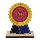 5" Rosette Shape Birchwood Award Trophy With Birchwood Base