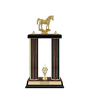 15" Walnut Finished Award Trophy With Trim
