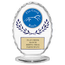 6-3/8" Free Standing Oval Award Trophy With Blue Wreath