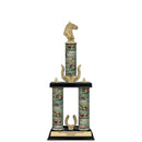 20" 3 Column Award Trophy With Wreath & Trim