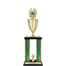 22" Custom 2 Column Black Marble Base Award Trophy With Loving Cup & Insert Trophy