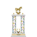 15" Custom White Finished Award Trophy With Trim