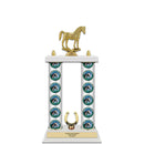 15" Custom 2 Column Trophy with Trim and White Marble Base
