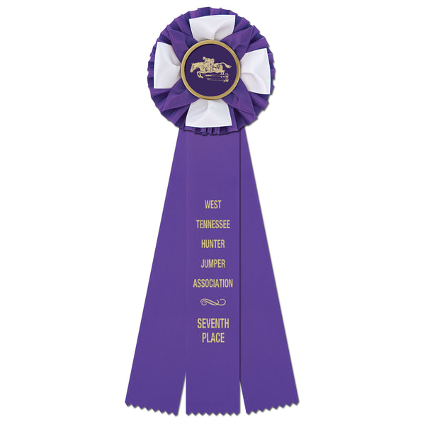 Iverson 3 Rosette Award Ribbon, 4-1/2" Top