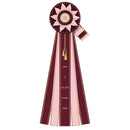Jersey 5 Rosette Award Ribbon, 6-1/2" Top