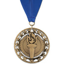 2-3/4" Stock RS Award Medal With Grosgrain Neck Ribbon
