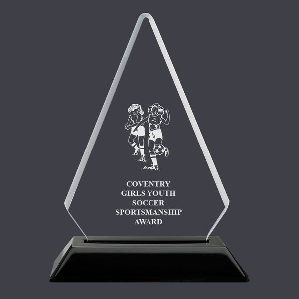 6-1/4" Custom Engraved Arrowhead Acrylic Award