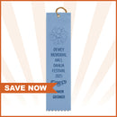 2" x 8" Custom Square Top Award Ribbon  - 15% OFF + FREE NEW CUSTOM LOGO/DESIGN - SALE