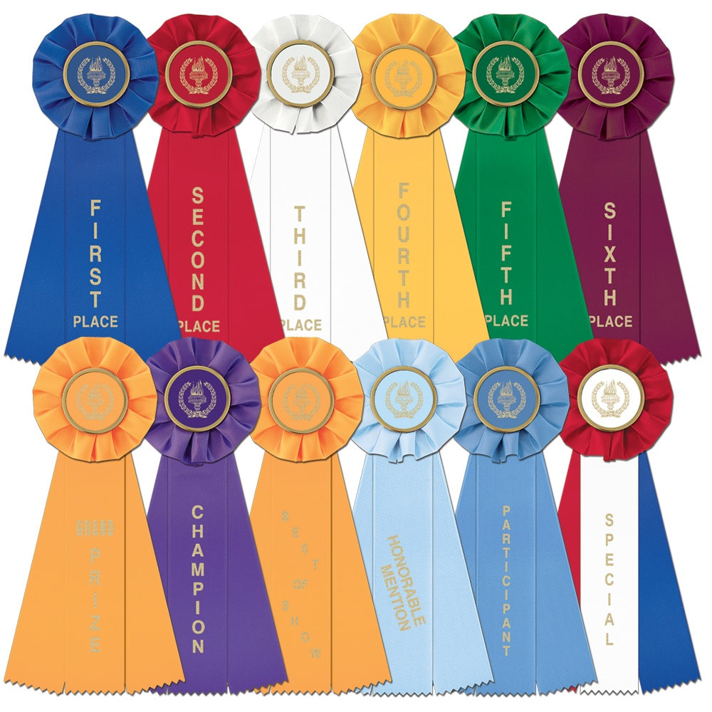 Stock Single Equestrian Empire Rosette Award Ribbon - Sold by Hodges Badge Company